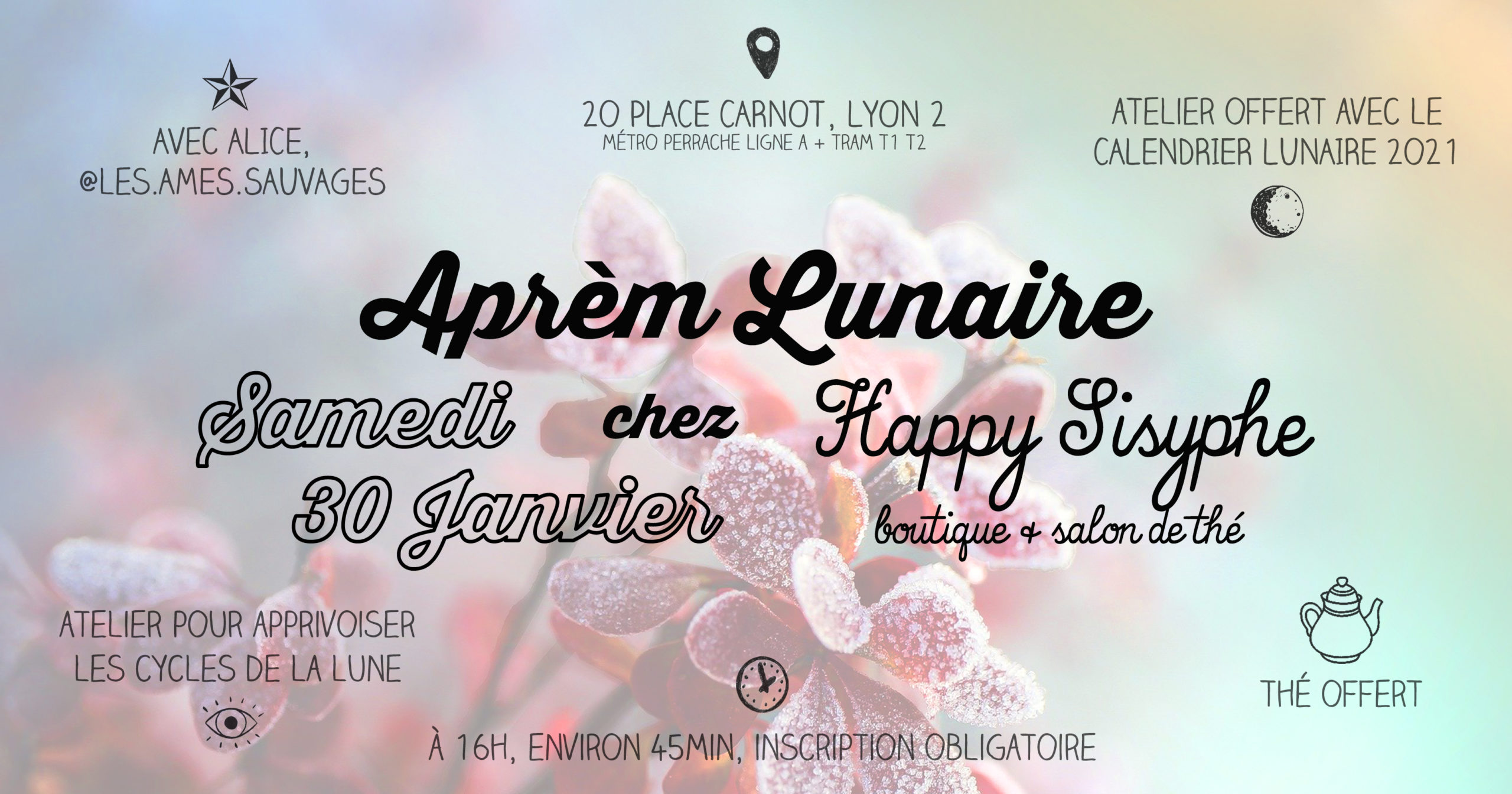 ☾ Aprèm Lunaire chez Happy Sisyphe avec Alice lyon astrologie lune cycle sorcière magie