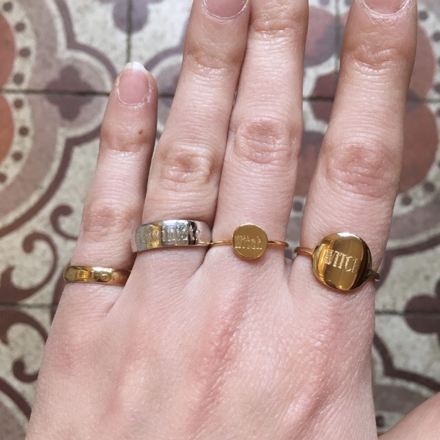 Bague plaqu or ou argent graver Happy Sisyphe
