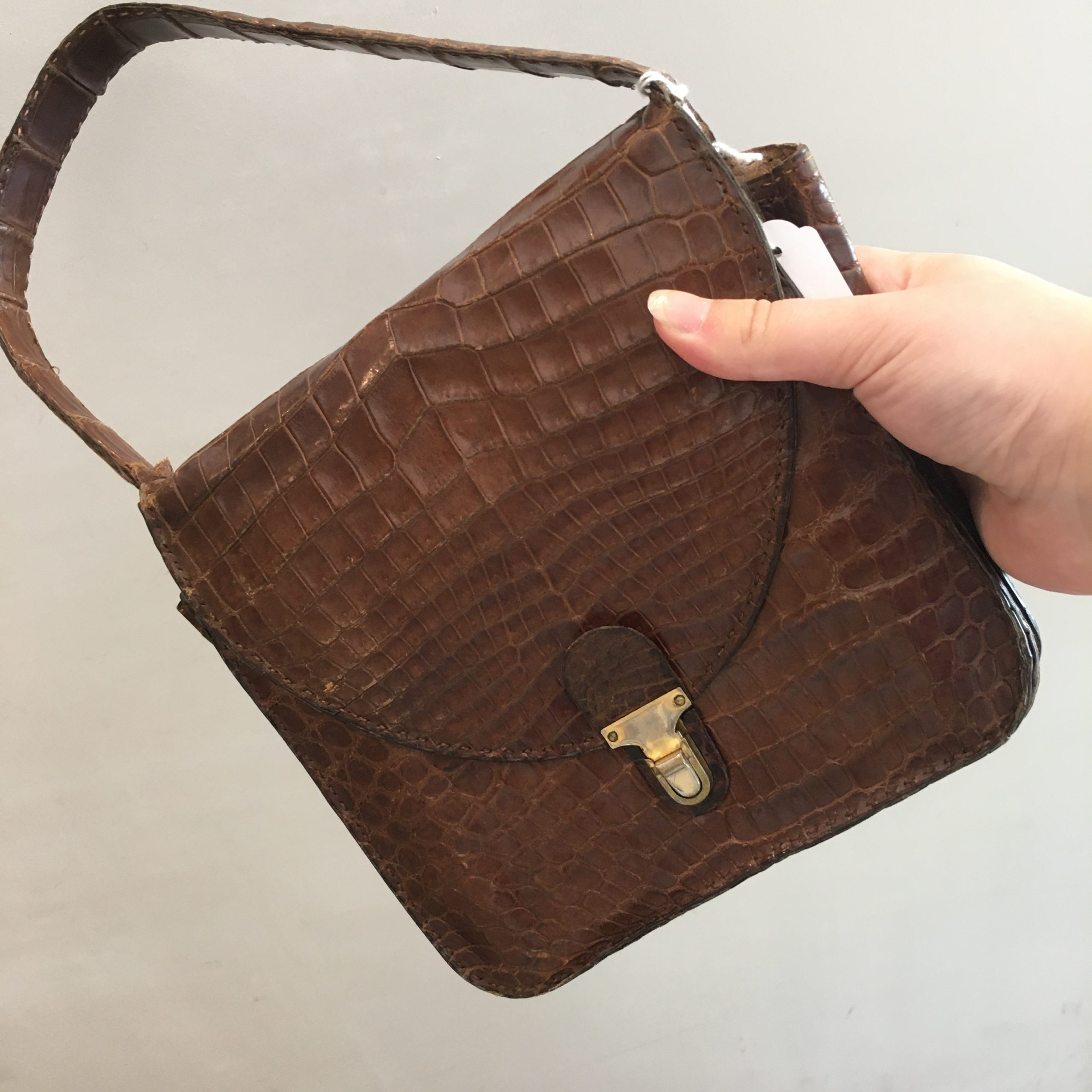 Sac effet croco vintage Happy Sisyphe Boutique Lyon