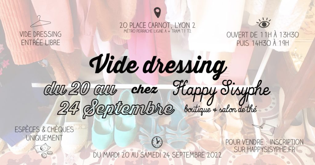 vide dressing happy sisyphe lyon lyonnaise seconde main fripes friperie brocante vintage éco responsable éthique affaires vêtements chaussures bon plan