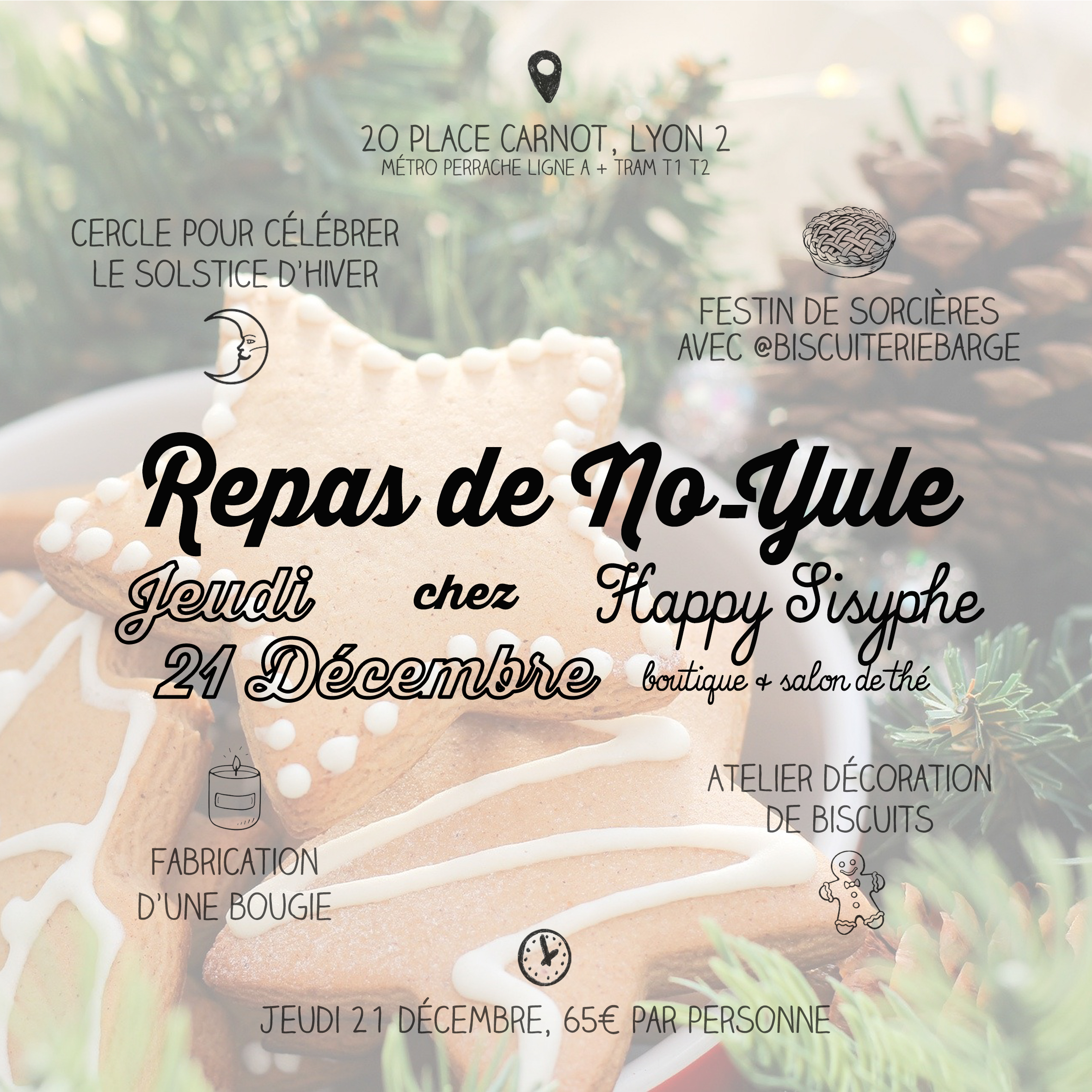 happy sisyphe lyon boutique ateliers cercle de femmes lyonnaise sorcière repas de no yule noel sabbat