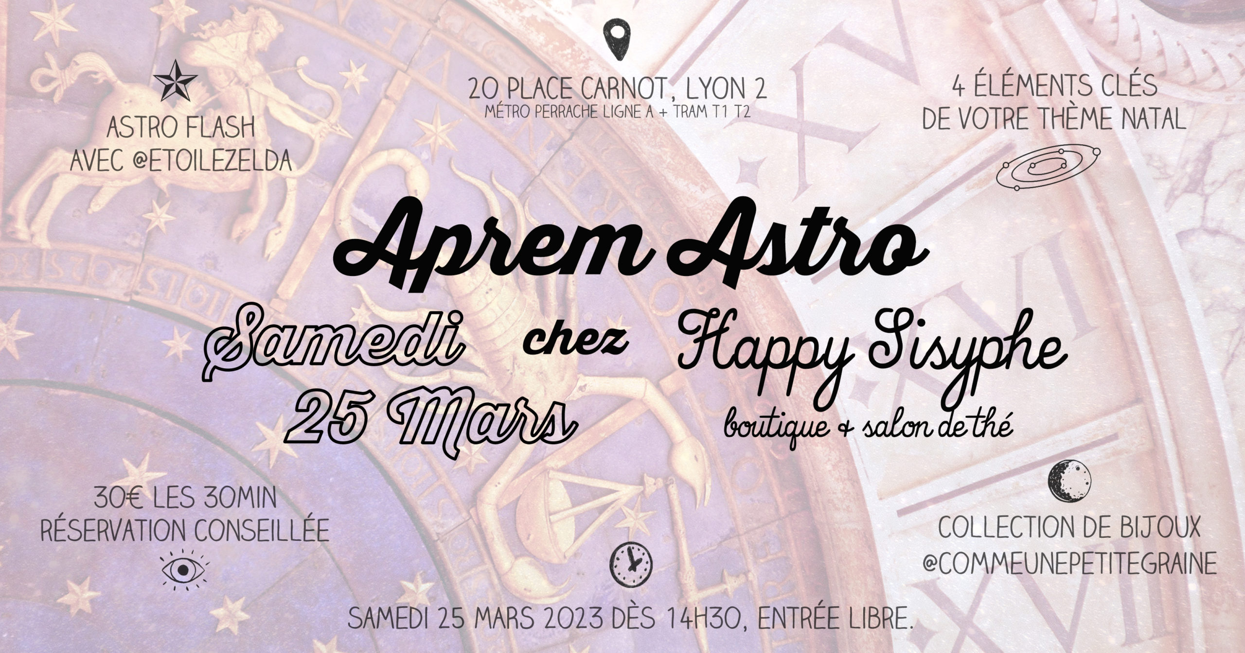 astrologie astro flash lyon happy sisyphe boutique salon de thé zelda étoile astrologue theme natal astral zodiaque sorcière sorcières magie