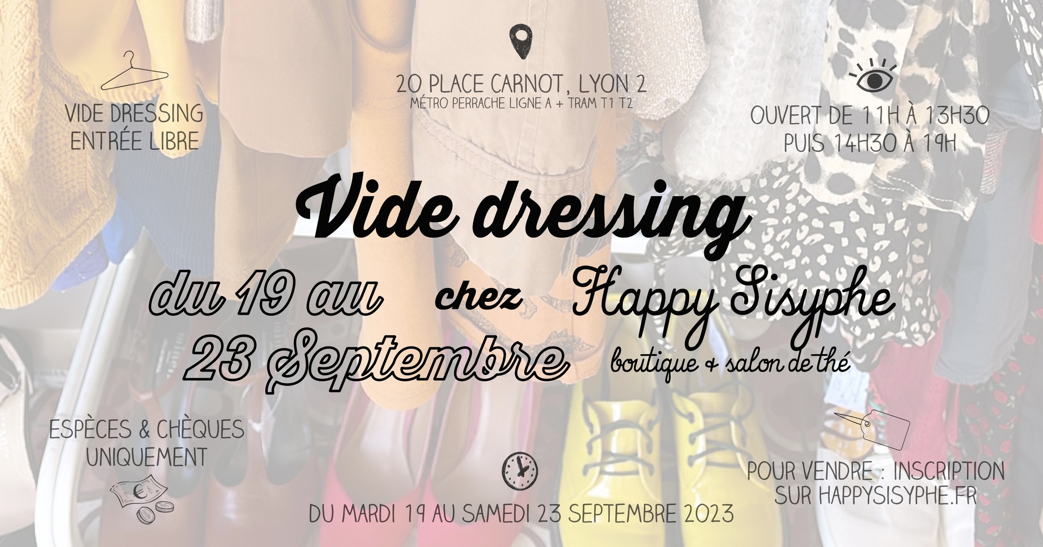 vide dressing happy sisyphe lyon lyonnaise seconde main fripes friperie brocante vintage éco responsable éthique affaires vêtements chaussures bon plan