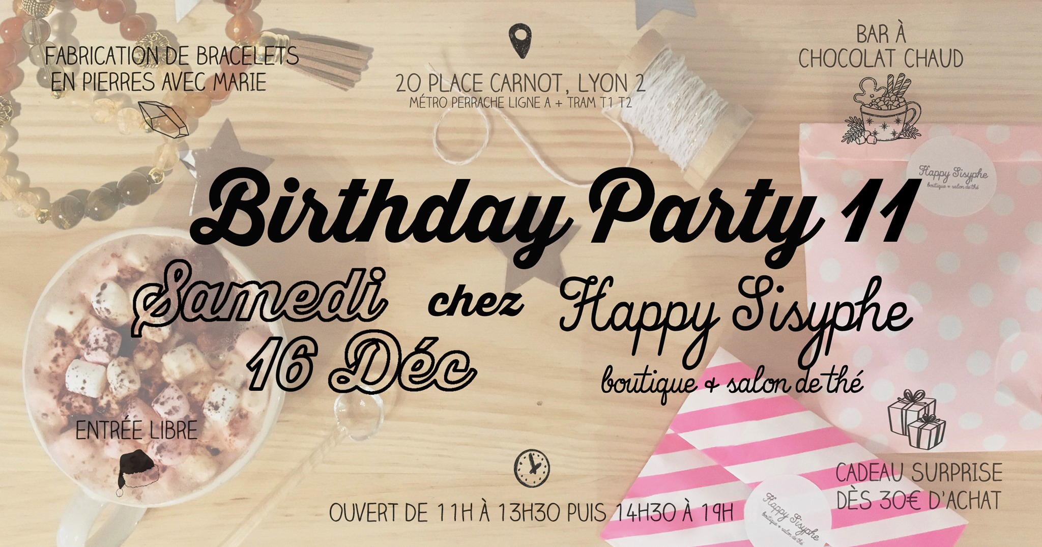 happy sisyphe lyon boutique concept store 9 ans anniversaire vernissage évènement cadeau idée original offert merci créateurs créatrice magie bijoux pierre