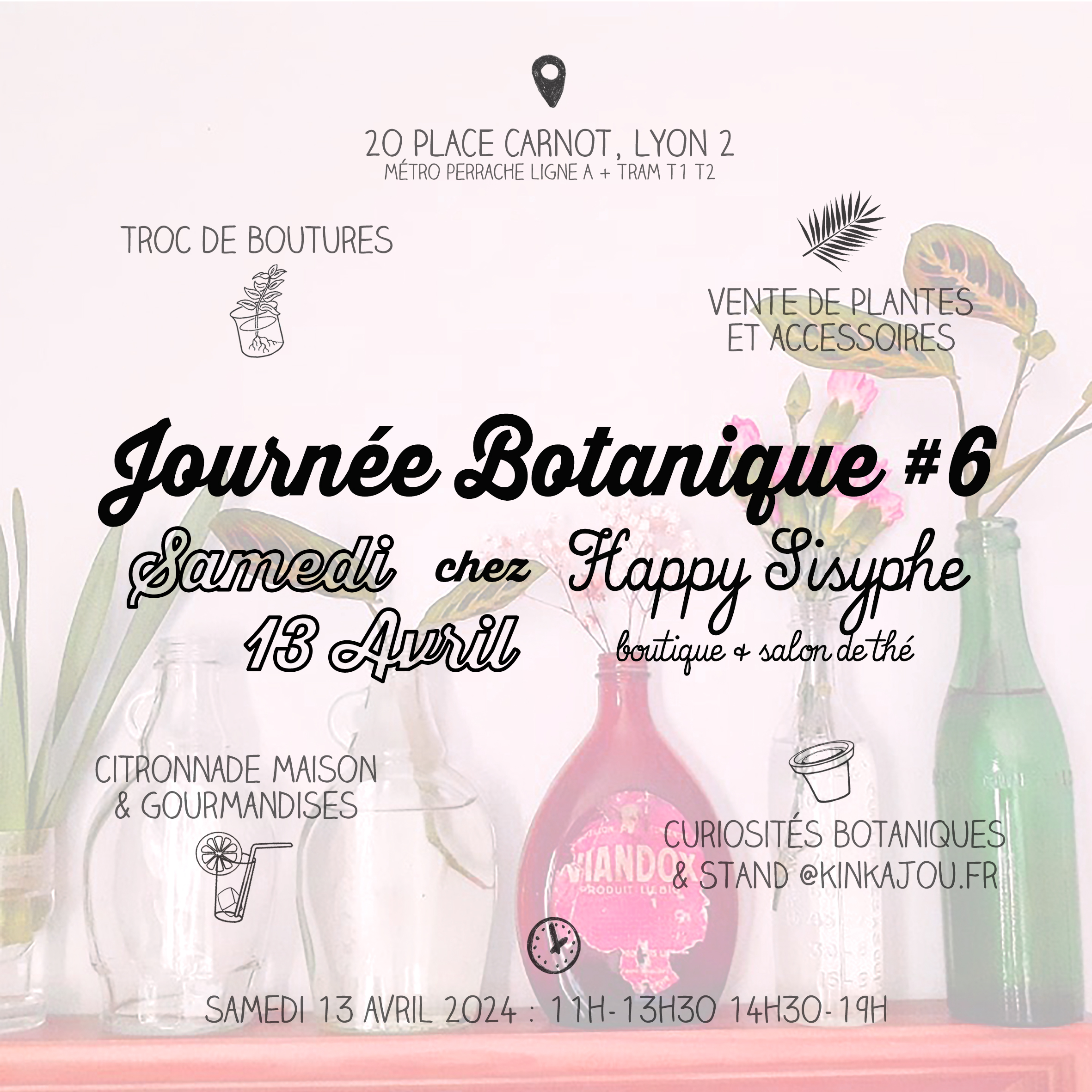 Journée botanique 3 Happy Sisyphe Boutique Lyon Evenement Plante bulbe caladium limonade troc de boutures lyon plantes collection stand fruits legumes ceramiques