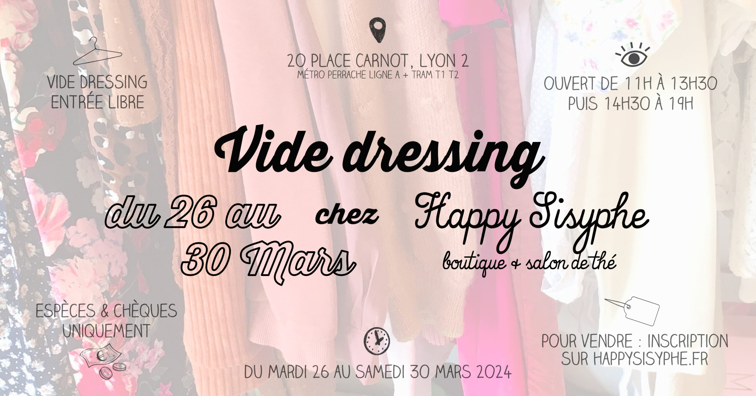vide dressing happy sisyphe lyon lyonnaise seconde main fripes friperie brocante vintage éco responsable éthique affaires vêtements chaussures bon plan