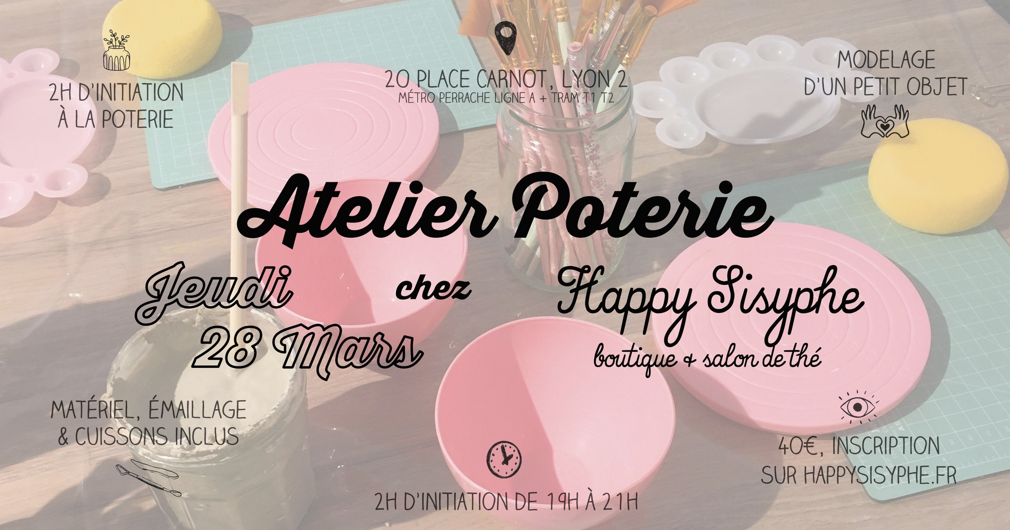 happy sisyphe atelier cours poterie céramique lyon apprendre initiation faience atelier wecandoo